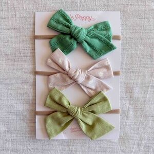 Little Poppy Co Headband with Bow - 3 Pack - Green